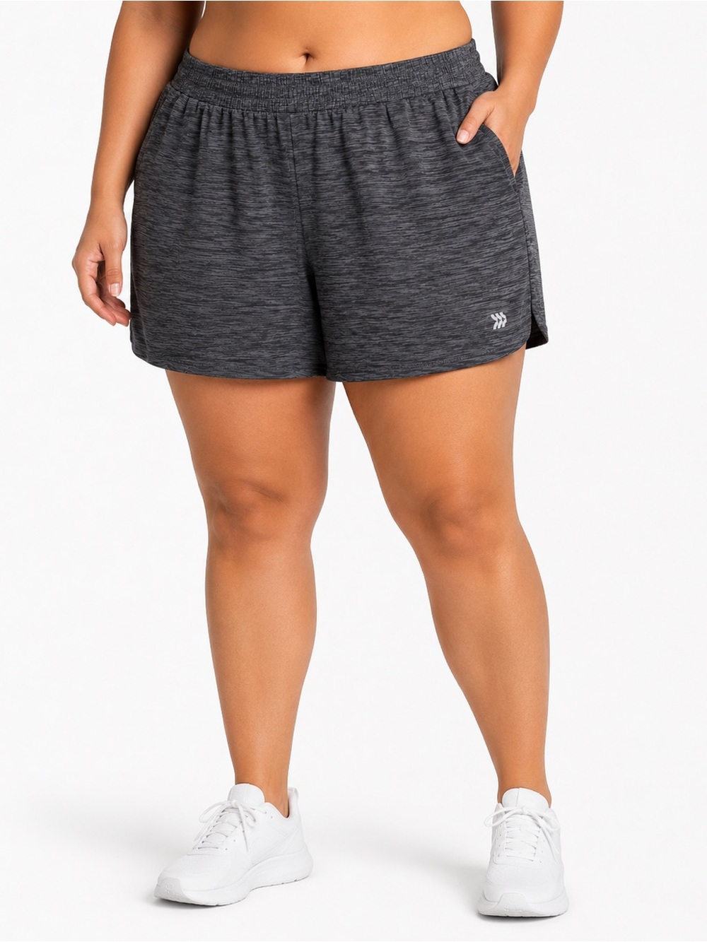 All In Motion Gray Space Dye Athletic Shorts 2X Plus Size Athleisure Activewear